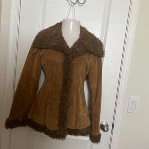 Vintage Suede And Lamb Fur Jacket